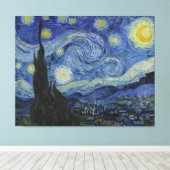 Van Gogh - Starry Night Canvas Print Leinwanddruck (Insitu (Holzboden))