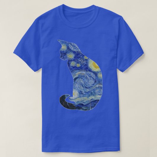 Van Gogh Starry Night Cat Art Van Gogh Gemälde Ae T-Shirt (Design vorne)