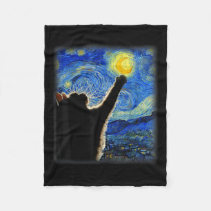 Van Gogh Starry Night Cat - Clic Fit, Cat Lover_mo Fleecedecke