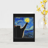 Van Gogh Starry Night Cat - Clic Fit, Cat Lover_mo Karte (Gelbe Blume)