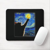 Van Gogh Starry Night Cat - Clic Fit Mousepad (Mit Mouse)