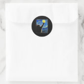 Van Gogh Starry Night Cat - Clic Fit Runder Aufkleber (Tasche)