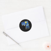 Van Gogh Starry Night Cat - Clic Fit Runder Aufkleber (Umschlag)