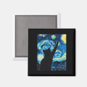 Van Gogh Starry Night Cat Lover Kitten Magnet (Vorderseite/Rückseite)