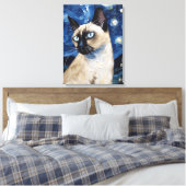 Van Gogh Starry Night Cat Siamese Dream Leinwanddruck (Insitu (Schlafzimmer))