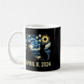 Van Gogh Starry Night Cat Total Solar Eclipse Apri Kaffeetasse (Links)
