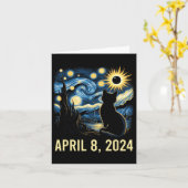 Van Gogh Starry Night Cat Total Solar Eclipse Apri Karte (Gelbe Blume)