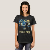 Van Gogh Starry Night Cat Total Solar Eclipse Apri T-Shirt (Vorne ganz)