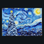 Van Gogh - Starry Night - Christmas Table Card Tischnummer<br><div class="desc">Dieses Design zeigt eine Weihnachtsthema Adoption des klassischen Ölgemäldes "The Starry Nigh" von Vincent Van Gogh - dem niederländischen Maler,  der weithin als einer der beststen Maler aller Zeiten gilt.</div>