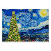 Van Gogh - Starry Night - Christmas Table Card Tischnummer (Rückseite)