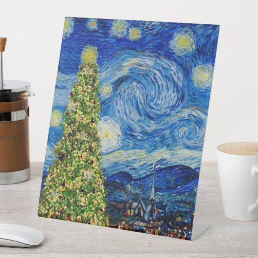 Van Gogh Starry Night - Christmas Tree Table Numbe Sockelschild (In Situ)