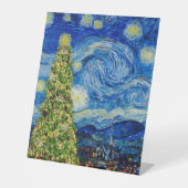 Van Gogh Starry Night - Christmas Tree Table Numbe Sockelschild (Vorderseite)
