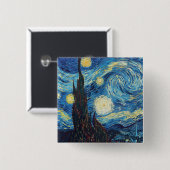 Van Gogh Starry Night Classic Impressionismus Art Button (Vorne & Hinten)