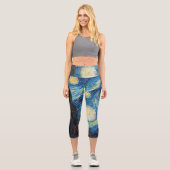 Van Gogh Starry Night Classic Impressionismus Art Capri Leggings (Vorderseite)
