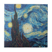 Van Gogh Starry Night Classic Impressionismus Art Fliese (Vorderseite)