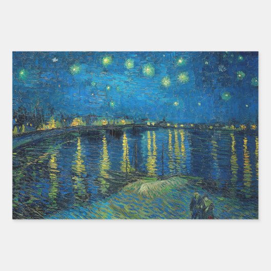 Van Gogh Starry Night Classic Impressionismus Art Geschenkpapier Set (Vorderseite 3)