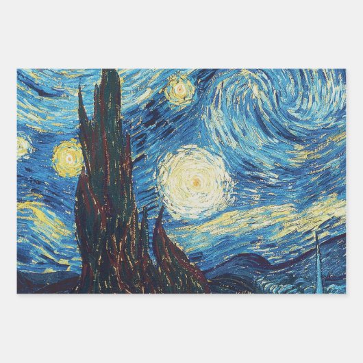 Van Gogh Starry Night Classic Impressionismus Art Geschenkpapier Set (Vorderseite)