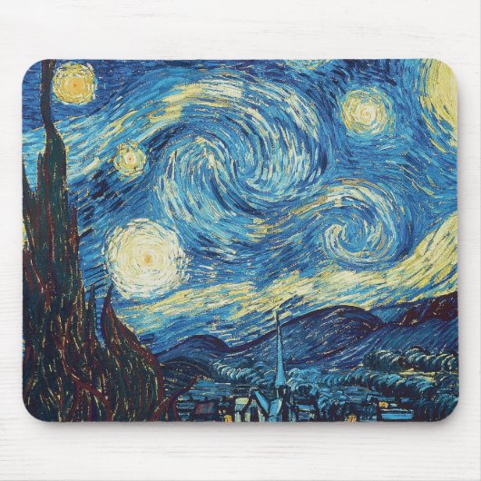 Van Gogh Starry Night Classic Impressionismus Art Mousepad (Vorne)