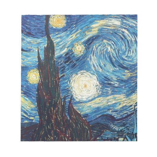 Van Gogh Starry Night Classic Impressionismus Art Notizblock (Vorderseite)