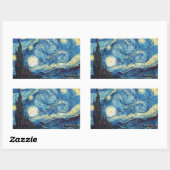 Van Gogh Starry Night Classic Impressionismus Art Rechteckiger Aufkleber (Blatt)