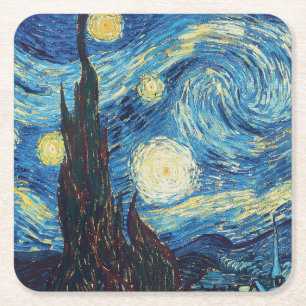 Van Gogh Starry Night Classic Impressionismus Art Rechteckiger Pappuntersetzer