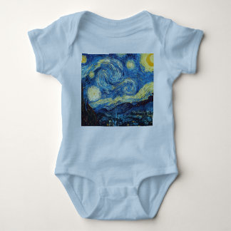 Van Gogh Starry Night Collage Baby Shower Vintag Baby Strampler