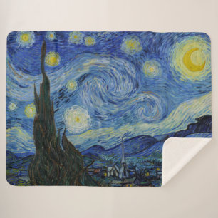 Van Gogh Starry Night Cosy Wohngestaltung Holiday  Sherpadecke