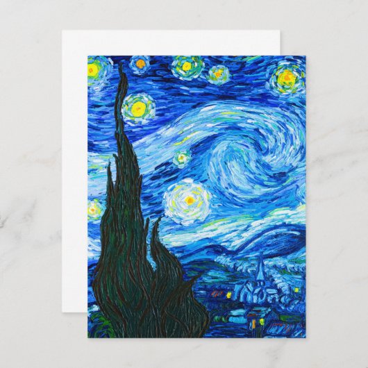 Van Gogh Starry Night Einladung (Vorne/Hinten)