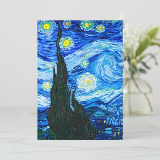 Van Gogh Starry Night Einladung (Stehend Vorderseite)