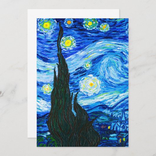 Van Gogh Starry Night Einladung (Vorne/Hinten)