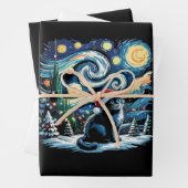 Van Gogh Starry Night Festivals Black Cat Geschenkpapier Set (Beispiel)