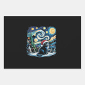 Van Gogh Starry Night Festivals Black Cat Geschenkpapier Set (Vorderseite)