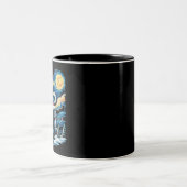 Van Gogh Starry Night Festivals Black Cat Zweifarbige Tasse (Mittel)