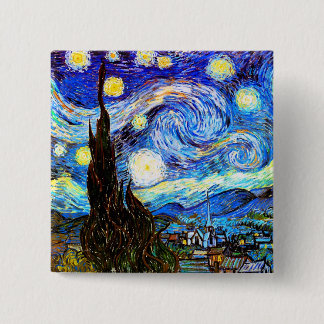 Van Gogh Starry Night Fine Art Button