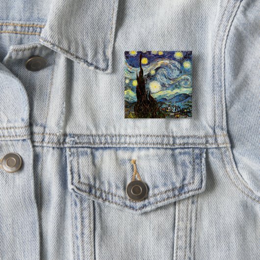 Van Gogh Starry Night Fine Art Button (Beispiel)