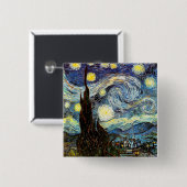 Van Gogh Starry Night Fine Art Button (Vorne & Hinten)