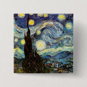 Van Gogh Starry Night Fine Art Button (Vorderseite)