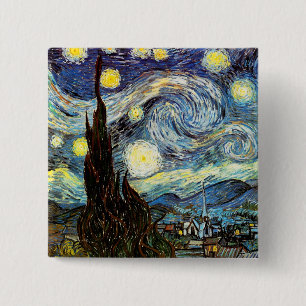 Van Gogh Starry Night Fine Art Button