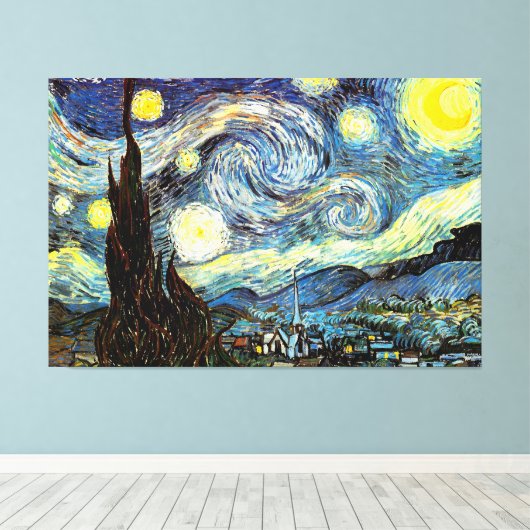 Van Gogh Starry Night Fine Art Leinwanddruck (Insitu (Holzboden))