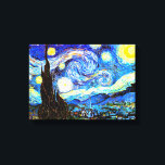 Van Gogh Starry Night Fine Art Leinwanddruck<br><div class="desc">Starry Night,  das berühmteste Gemälde des niederländischen Post-Impressionisten Meisters Vincent van Gogh. Ein einsamer Zypressenbaum,  ein schlafendes Dorf und ein Himmel,  der mit Sternen herumwirbelt. Vintage Retro niedliche mädchenhafte schöne künstlerische bunte elegante Landschaft Muster Post-Impressionismus Dekoration Christlich religiöse spirituelle inspirierende Kunst Malerei.</div>