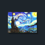 Van Gogh Starry Night Fine Art Leinwanddruck<br><div class="desc">Starry Night,  das berühmteste Gemälde des niederländischen Post-Impressionisten Meisters Vincent van Gogh. Ein einsamer Zypressenbaum,  ein schlafendes Dorf und ein Himmel,  der mit Sternen herumwirbelt. Vintage Retro niedliche mädchenhafte schöne künstlerische bunte elegante Landschaft Muster Post-Impressionismus Dekoration Christlich religiöse spirituelle inspirierende Kunst Malerei.</div>