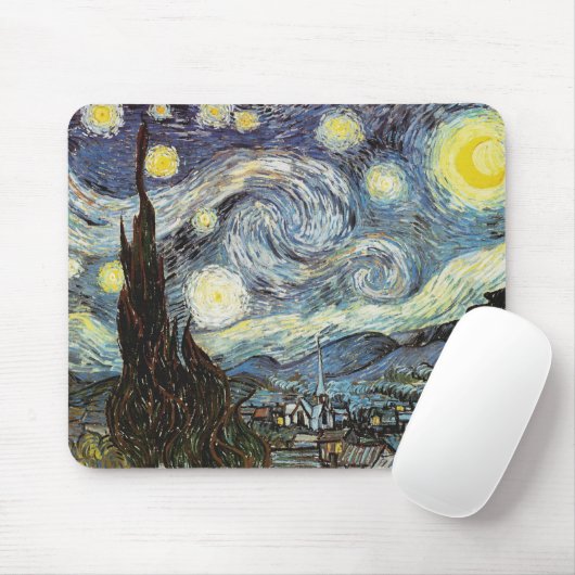 Van Gogh Starry Night Fine Art Mousepad (Mit Mouse)
