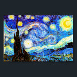 Van Gogh Starry Night Fine Art Poster<br><div class="desc">Starry Night,  schöne Kunst von Vincent van Gogh.</div>