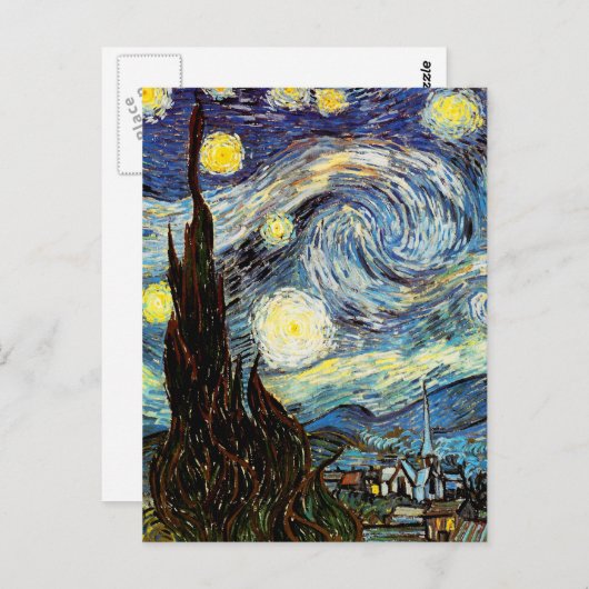 Van Gogh Starry Night Fine Art Postkarte (Vorne/Hinten)