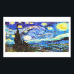 Van Gogh Starry Night Fine Art Rechteckiger Aufkleber<br><div class="desc">Starry Night,  das berühmteste Gemälde des niederländischen Post-Impressionisten Meisters Vincent van Gogh. Ein einsamer Zypressenbaum,  ein schlafendes Dorf und ein Himmel,  der mit Sternen herumwirbelt.</div>
