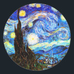 Van Gogh Starry Night Fine Art Runder Aufkleber<br><div class="desc">Starry Night,  schöne Kunst von Vincent van Gogh.</div>