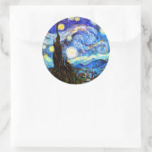 Van Gogh Starry Night Fine Art Runder Aufkleber (Tasche)