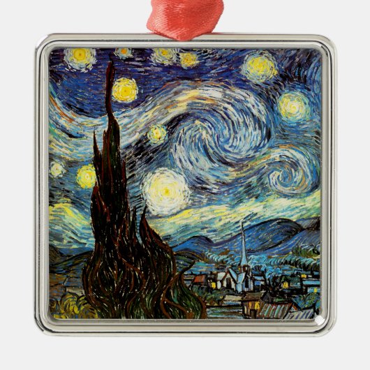 Van Gogh Starry Night Fine Art Silbernes Ornament (Vorne)