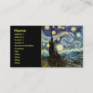 Van Gogh Starry Night Fine Art Visitenkarte