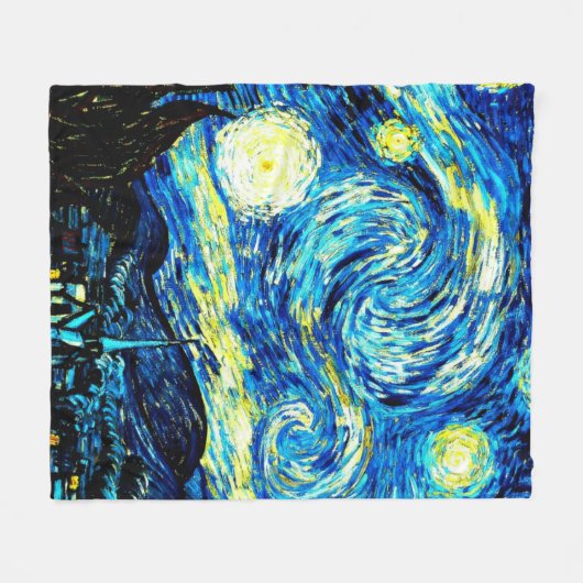 Van Gogh - Starry Night Fleecedecke (Vorderseite (Horizontal))